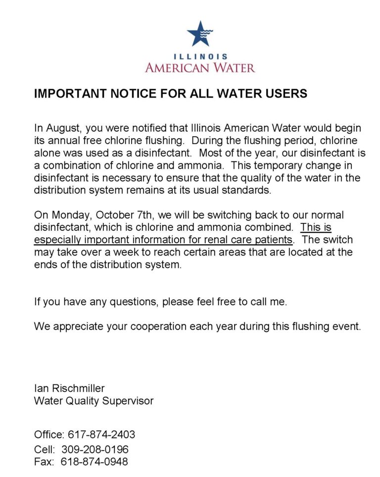 Important Notice For Water Customers - City Of Waterloo, IL